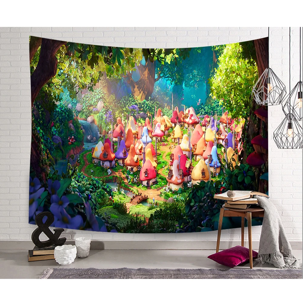 Simsant Animated Cartoon Tapestry Japanese Ocean Wave Sea Art Wall Hanging Tapestries for Living Room Home Dorm Decor |