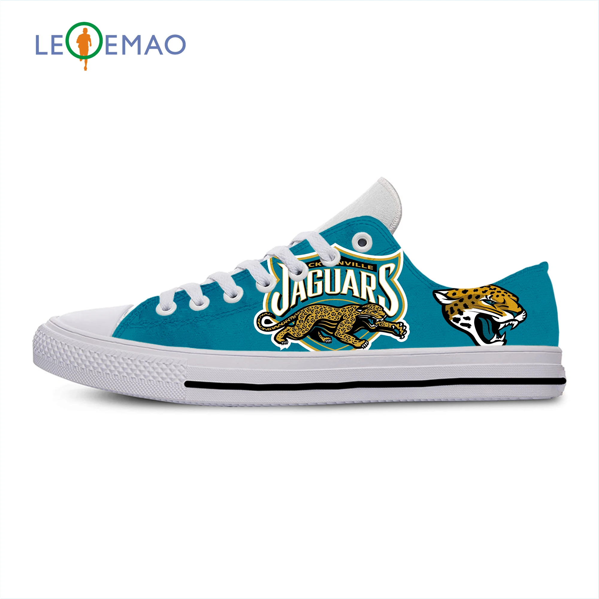 

Fashion custom Jaguars logo Canvas Shoes for men Custom Jacksonville fans Print Spring Casual Lace-up Breathable Flat