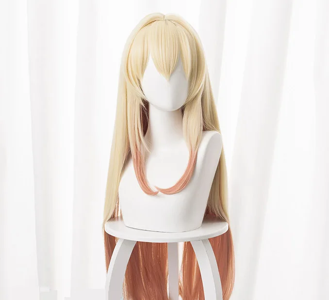 

Ordinary career makes the world's strongest Yue Cosplay Wigs High-temperature Fiber Yellow Pink Gradient Long Hair+free wig net