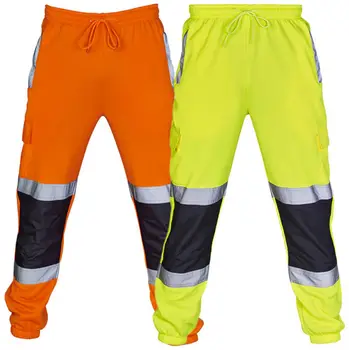 

Men's Fahison Sport Sweat Pants Work Fleece Bottom Joggerms Joggers Yellow Black Orange Fluorescent green