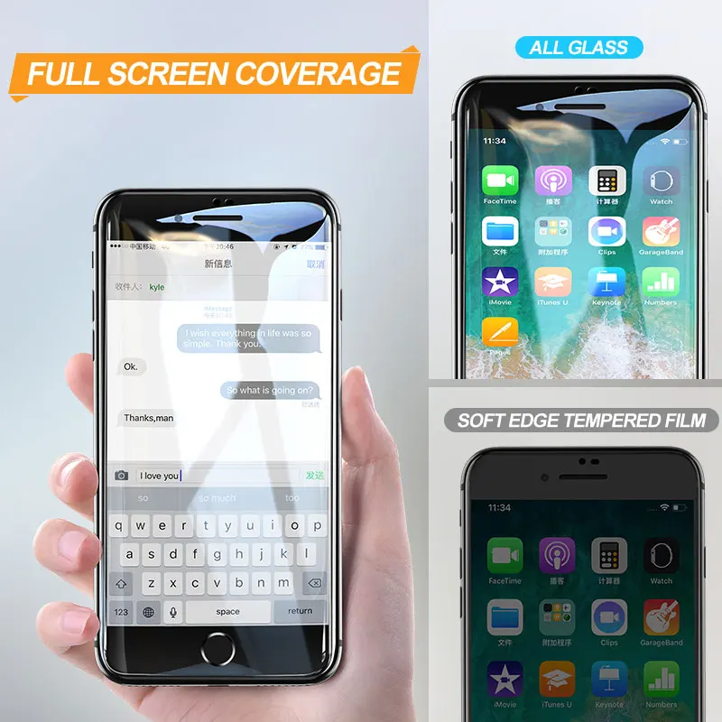200D Tempered Glass For iPhone 7 8 6 6S Plus 5 5C 5S SE 2020 Glass Screen Protector on iphone8 iphone7 iphone6 iphone5 Film Case