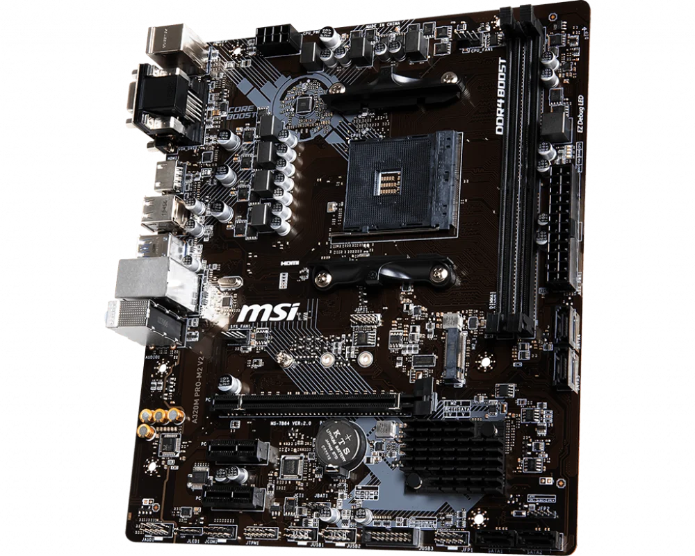 MSI материнская плата A320M PRO M2 V2 системная AMD Socket am4 ddr4 memory rams M.2 SATAIII ssd HDMI + VGA DVI PCI E 3 0X16