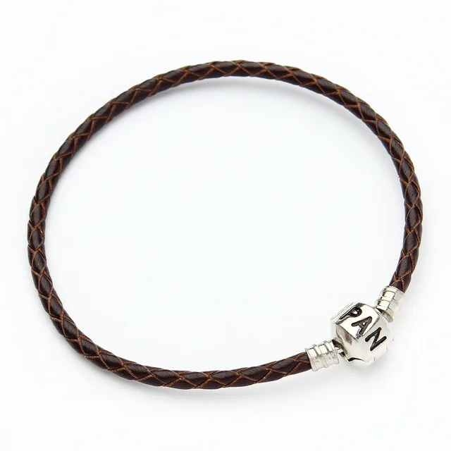 CKysee 19cm Fashion Leather Rope Charm Laser Lettering Bracelet For Women DIY Jewelry Making dark brown