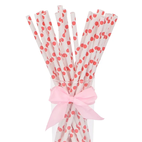1 Набор, 125 шт/250 шт, цветные бумажные соломинки с ананасом, соломинки для питья, летний праздничный декор для напитков, декор для дня рождения - Цвет: Rose red wave