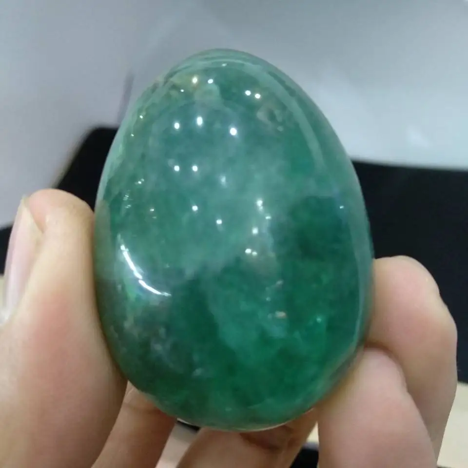 Gemstone egg 1 pcs 50*30mm Natural Green Fluorite Crystal Balls Healing Chakra Reiki for decoration | Дом и сад