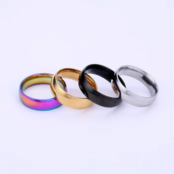 

Stainless Steel 6mm outside Arc Titanium Steel Stainless Steel Ring Simple Handmade Gift Ring