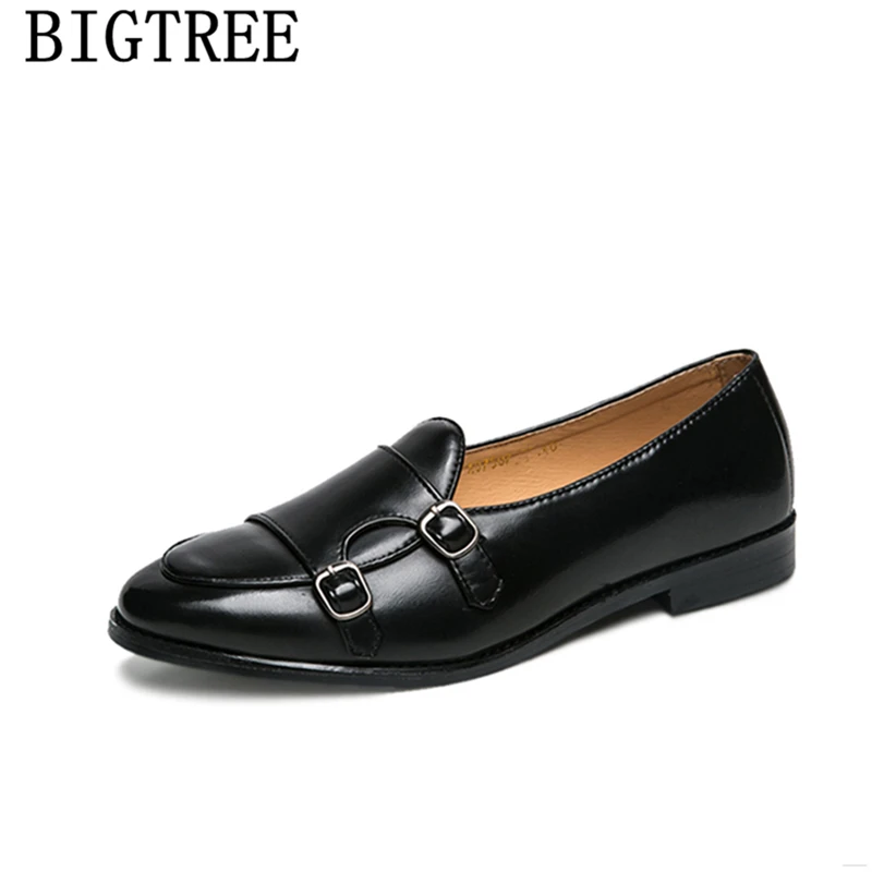 Italian Loafers Men Slip Dress Elegant Shoes For Formal Coiffeur Double Monk Strap Luxury Brand Office 2022 | Обувь
