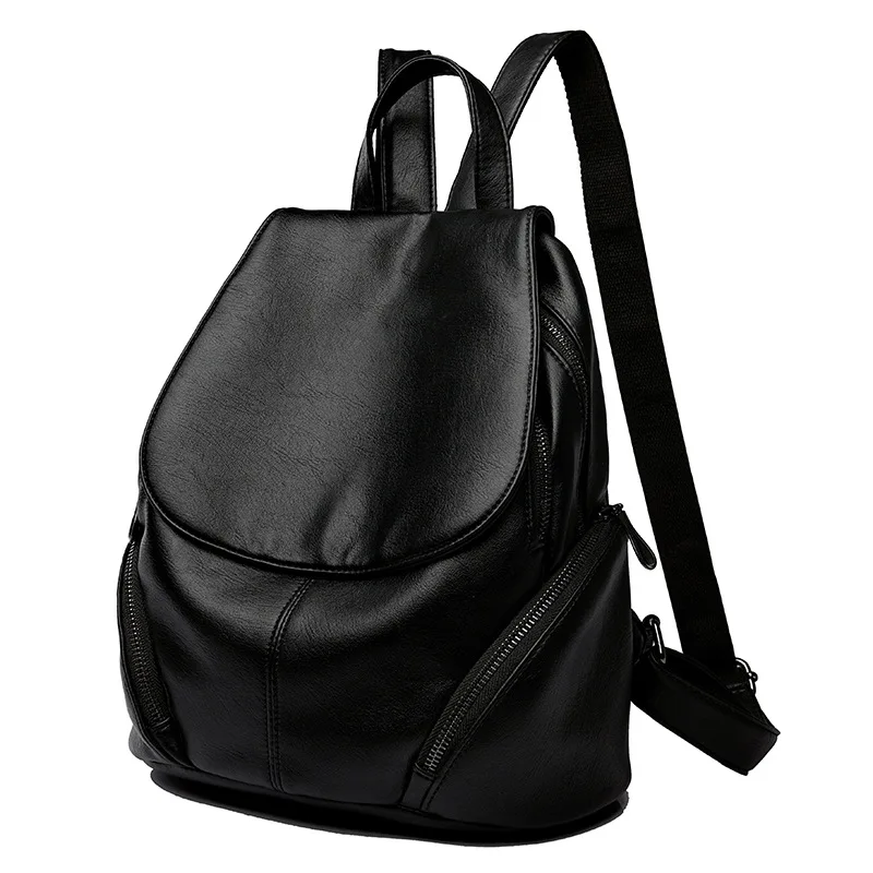 

Europe And America Trend of Fashion 2018 New Style Backpack WOMEN'S Bag Star Casual Soft Leather Backpack Pure Leather Theft