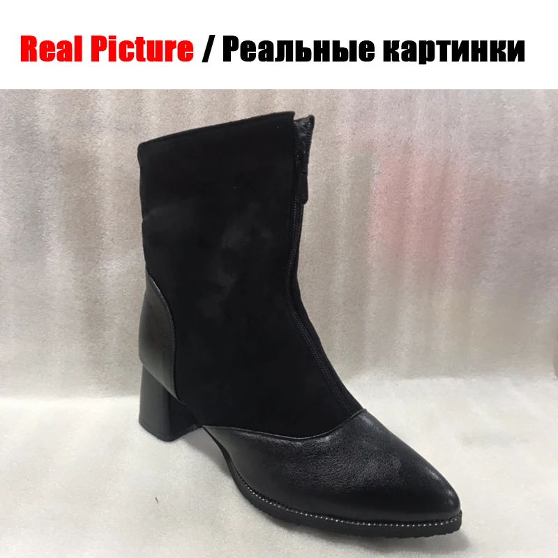 SARAIRIS/Большие размеры 32 48 элегантные растягивающиеся ботильоны женские черные