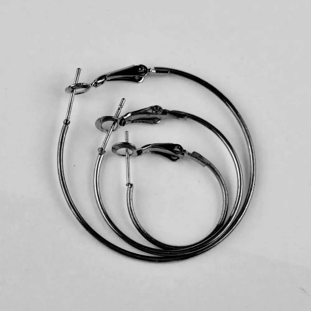 Gun Metal 500 шт 16 мм 20 мм 25 мм 30 мм 35 мм 40 мм 45 мм 50 мм 60 мм Серьги-кольца, Находка ухо разрезное кольцо крючки серьги DIY Ювелирные изделия Аксессуары - Цвет: Gun Metal