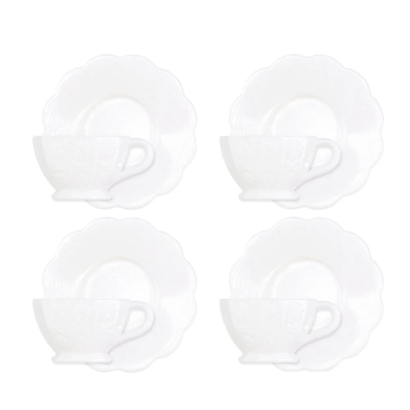 1:6 Dollhouse Mini Model Furniture Glass Texture Cups and Saucers Combination Accessories |