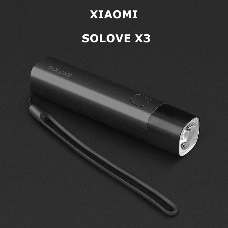 Портативный мини светодиодный фонарь SOLOVE X3S аккумулятор 3000 мАч перезаряжаемый от