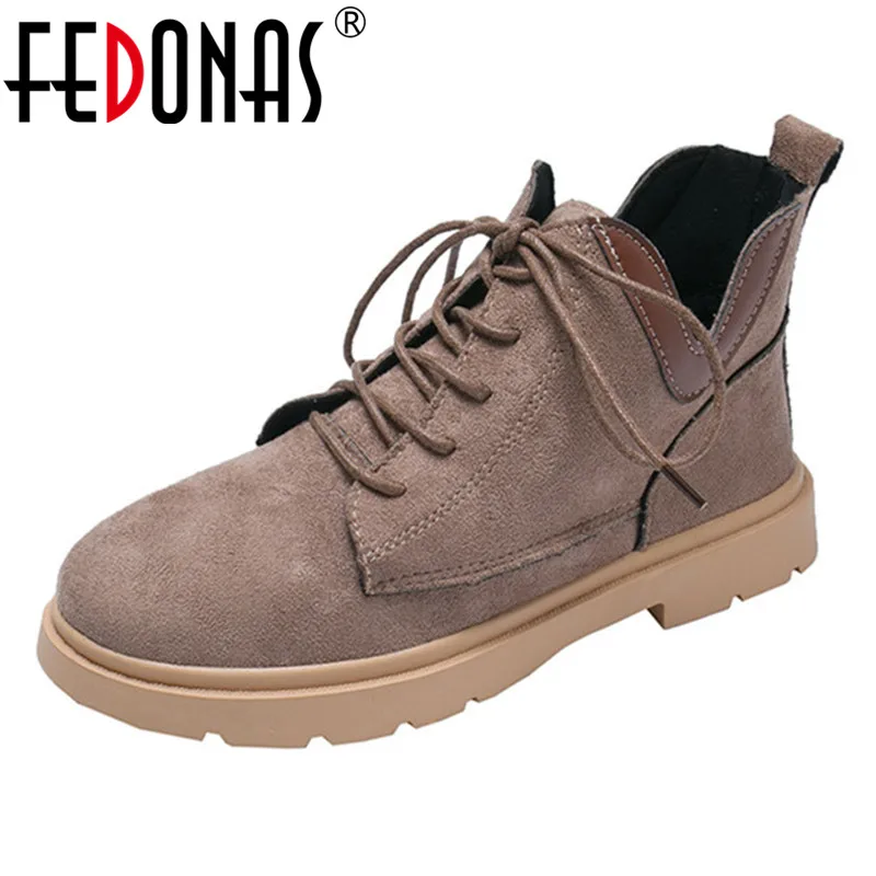 

FEDONAS Retro Women Ankle Boots Cross-tied Casual Shoes Woman Autumn Winter Warm Riding Boots Round Toe Office Ladies Shoes