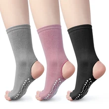 Women Yoga Socks Warm Non Slip Toeless Half Toe Gym Breathable Female Daily Wear Exercising Mid tube Socks