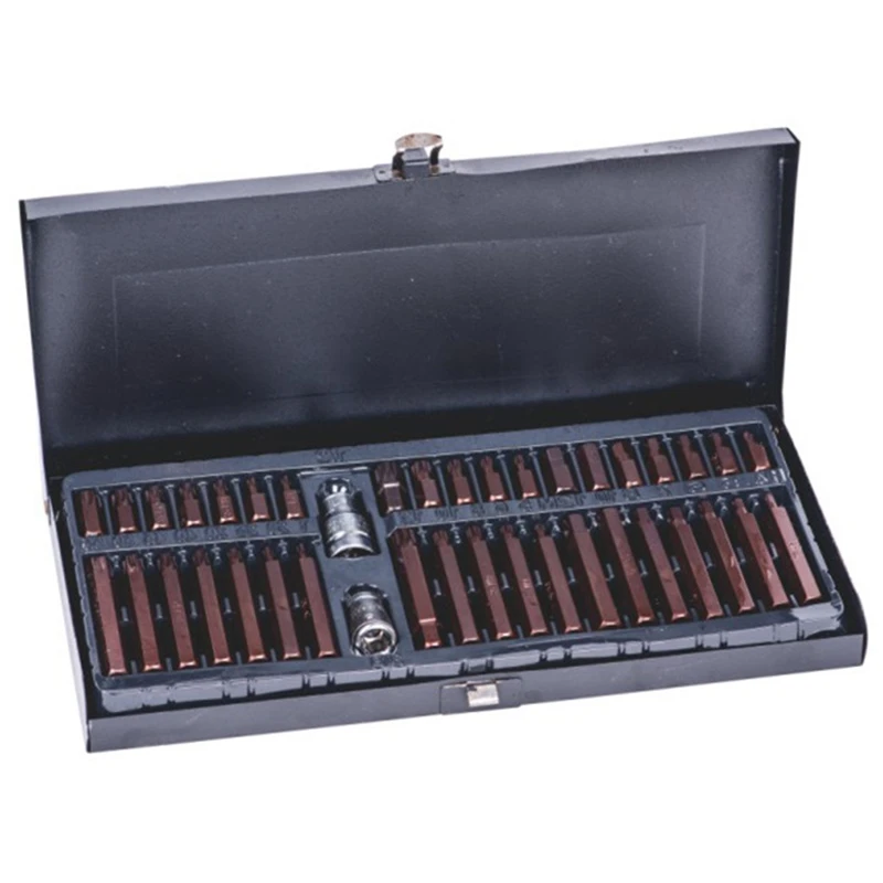 

40Pc Extra Long Reach Bit Set Security Screwdriver Bits Torx Star Hex Spline