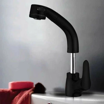 

1*Kitchen Sink Faucet+2*Hose(60cm) Rust Resistant Kitchen Sink Faucet Tap Pull Down Sprayer Sprinkler