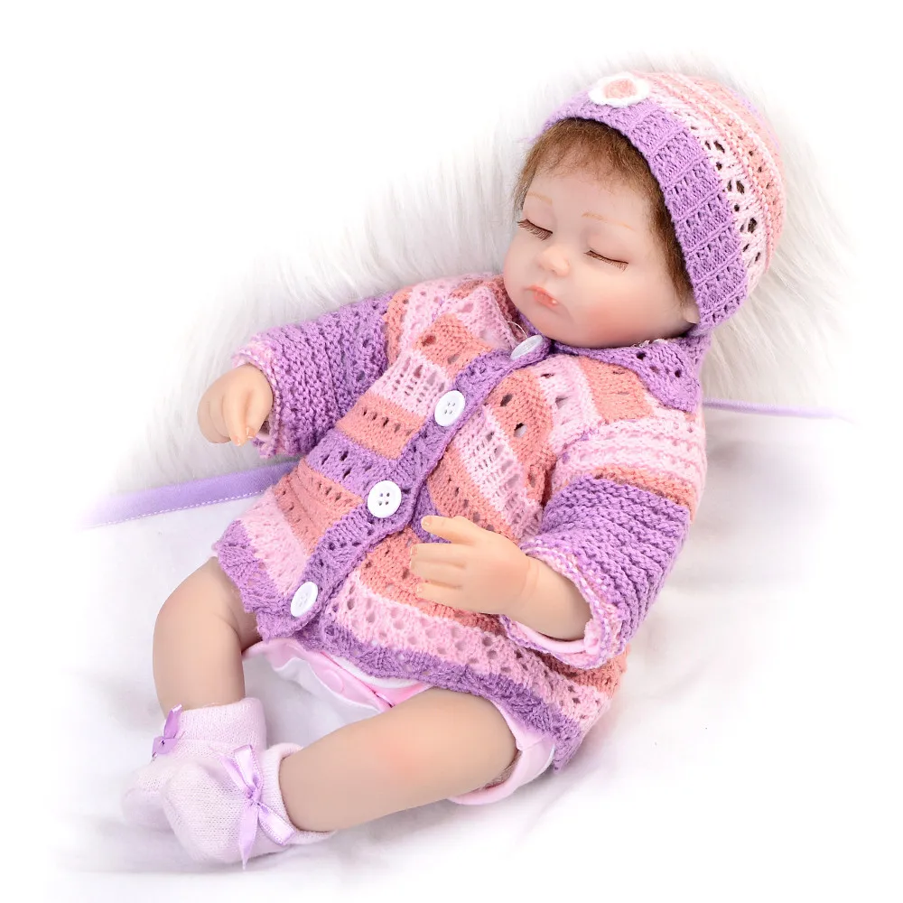 Кукла reborn из мягкого силикона 18 дюймов Реалистичная Спящая кукла новорожденная