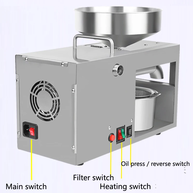 220V 110V Heat and Cold home oil press machine pinenut, cocoa soy bean olive oil press machine high oil extraction rate