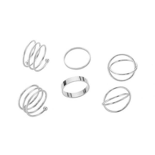 Metal Geometry Circular Punk Rings Set Opening Index Finger Accessories Buckle Joint Tail Ring for Women Jewelry Gifts