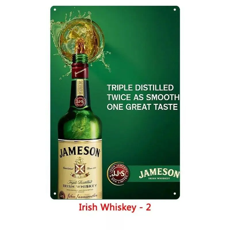 Металлический оловянный знак jameson Виски Бар Паб винтажный Ретро плакат для кафе |