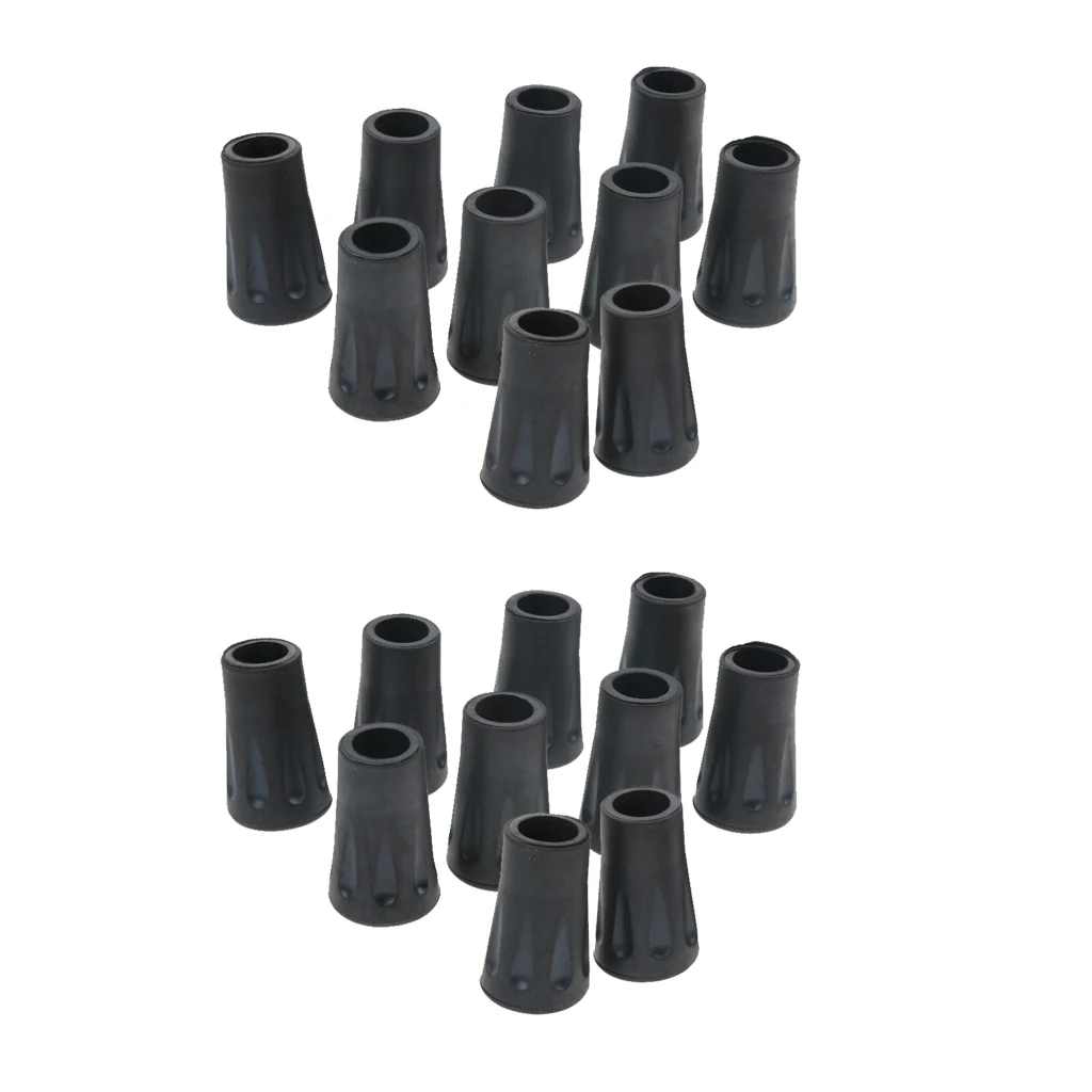20 Pieces Rubber Tips For Hiking Trekking Pole Cane Walk Stick Crutches Tools