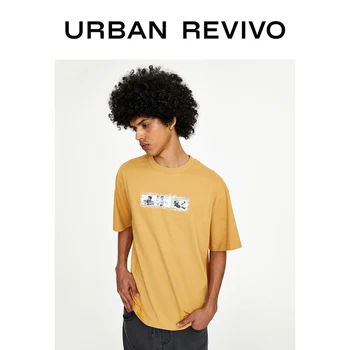 

UR Spring New Men Basic T-shirt Loose Fit Short Sleeves Round Neckline Front Print Tee MV07R4MN2000