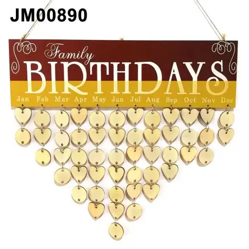 Специальные дни Семья Друзья День рождения даты знак DIY календарь напоминание деревянная доска - Цвет: JM00890
