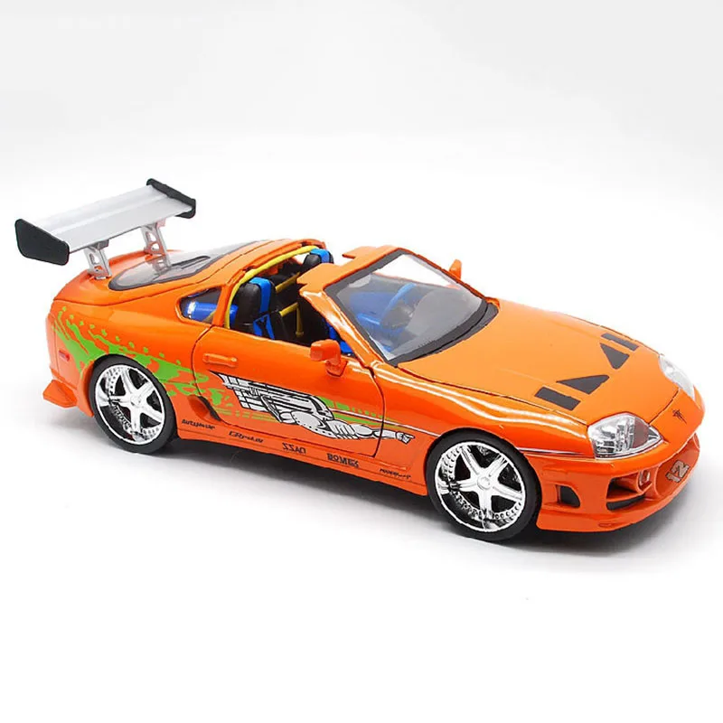 

Jada1/18 Fast F8 Diecast Metal Alloy Car Brian's TOYOTA SUPRA Alloy Auto Street Race Model Car Toys F Children Collection Gifts