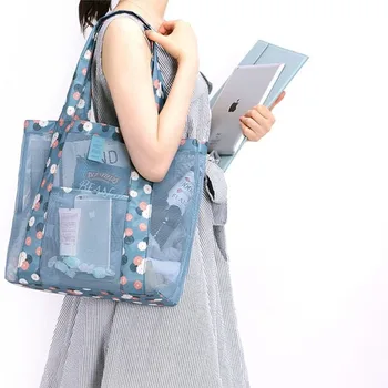 

Outdoor Travel Storage Bag Beach Net Bag One Shoulder Large Capacity Beach Bag Multifunctional Clothes Storage Bag