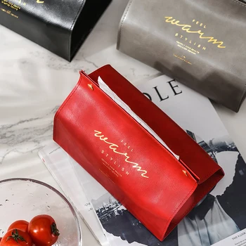 

Leather Tissue Box Cover Paper Dispenser Hotel Car Auto Home Napkin Holder Case