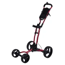 

Hot Sale one-click Foldable Aluminum structure 4 wheel electric golf trolley