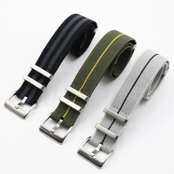 Nato Strap 18mm 20mm 22mm Nylon Watch Strap French Troops Parachute Bag Nato Strap Elastic Belt Watchband Replacement Bracelet tanie i dobre opinie onthelevel CN(Origin) 27cm Watchbands New without tags KZSJ1 Stainless Steel green black blue