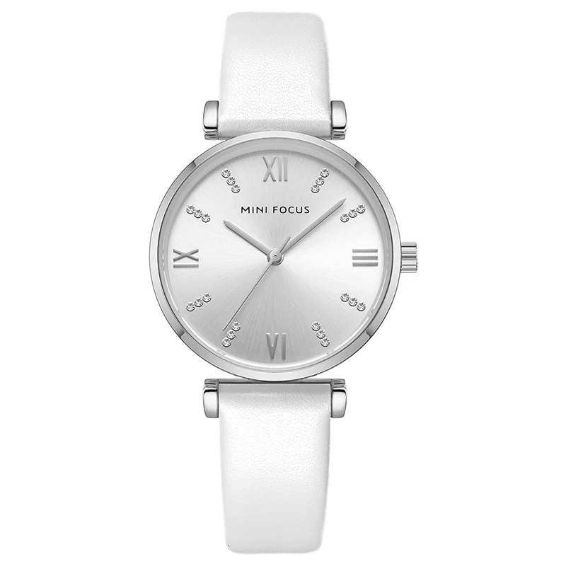 MINIFOCUS женские часы Топ бренд класса люкс синие часы женские Модные Аналоговые Кварцевые женские золотые часы наручные часы из нержавеющей стали - Color: Silver leather