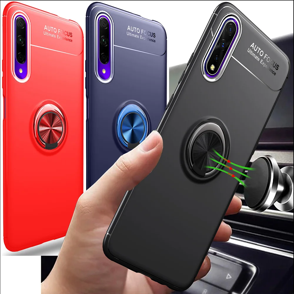 

Car Magnetic Case For Huawei Honor 9X Pro Ring Holder Finger Grip magnet Cover