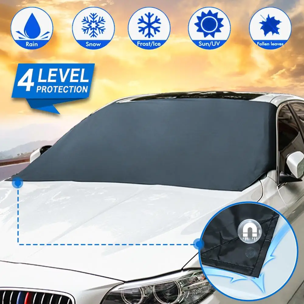 MIZ Magnetic Car Windscreen Snow Ice Shield Protector Front Rear Windshield Window UV Sun Shade Cover Shield 