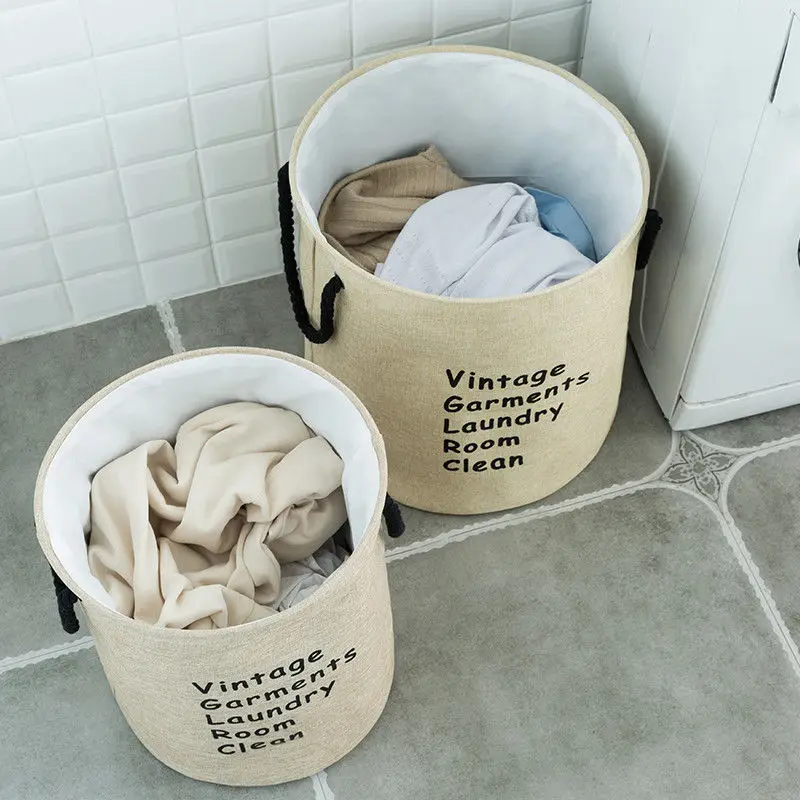 

Waterproof Foldable Storage Basket 35*45cm Washing Bag Fabric Storage Basket Clothes Linen Storage Laundry Household Finishing