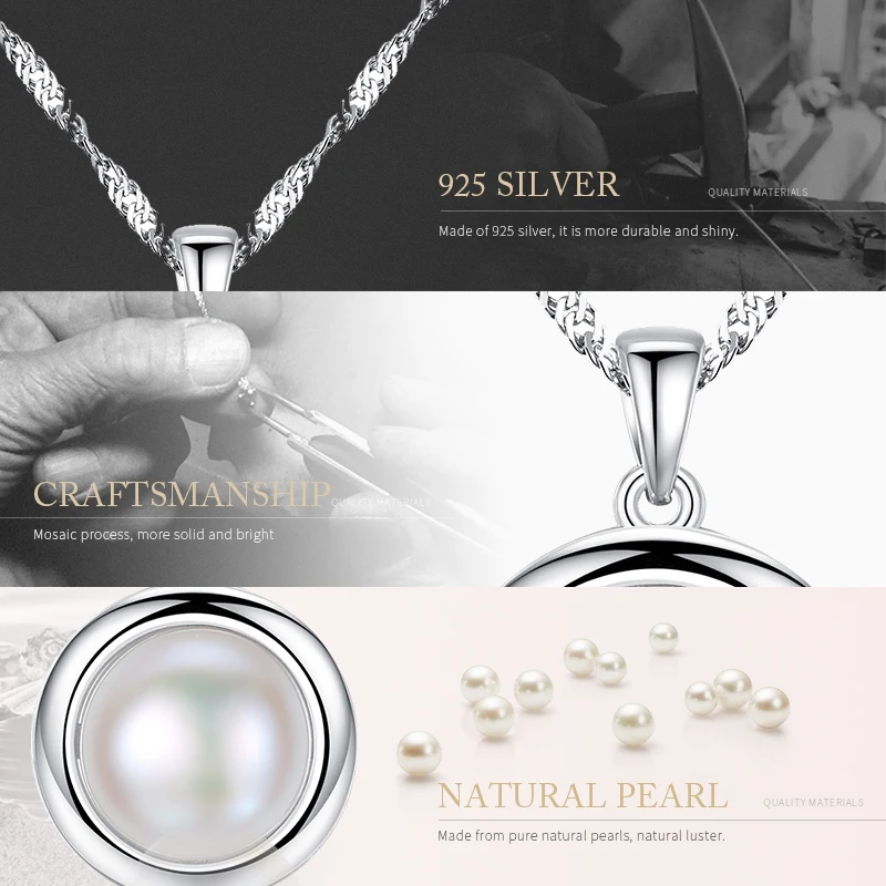 DOTEFFIL, новинка 925, однотонное серебряное жемчужное ожерелье, подвеска из натурального пресноводного жемчуга, ожерелье s для женщин, модное ювелирное изделие, женский подарок