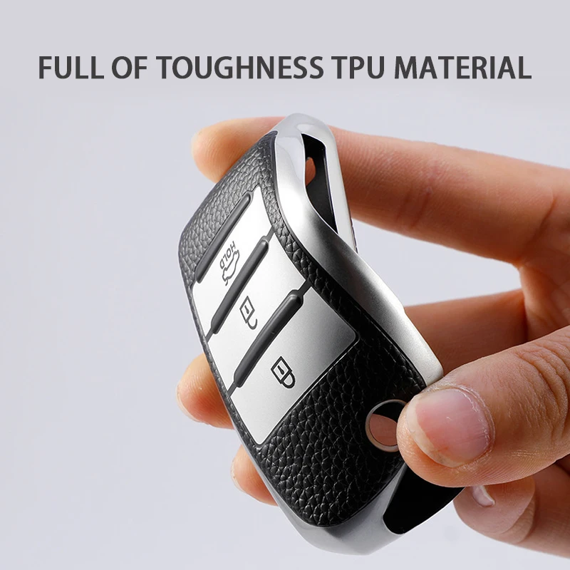 3 Buttons TPU+Leather car key case for Kia Rio 3 K2 Ceed Cerato K3 Sportage 4 Picanto K5 Optima Sorento Forte Stinger key case key case cover car key shell