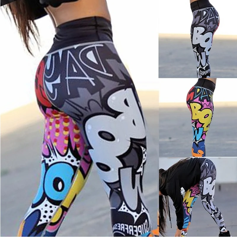 

3D Print Casual Yoga Pants 2018 Leggings Fitness Jogging Pants High Waist Bodybuilding Women'S Gym Dropshipping Sexy Trousers