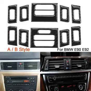 

Car Interior Front Air Vent Outlet Panel Frame Cover Cap 3D Carbon Fiber Sticker For BMW E90 E92 3 Series 2005 2006 2007 - 2012