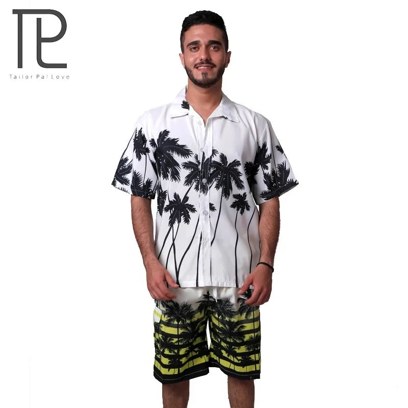 Tailor Pal Love Hawaiian Style Summer wading swimming sports Shirt Men Casual Printed Beach Shirts Short Sleeve Shirts