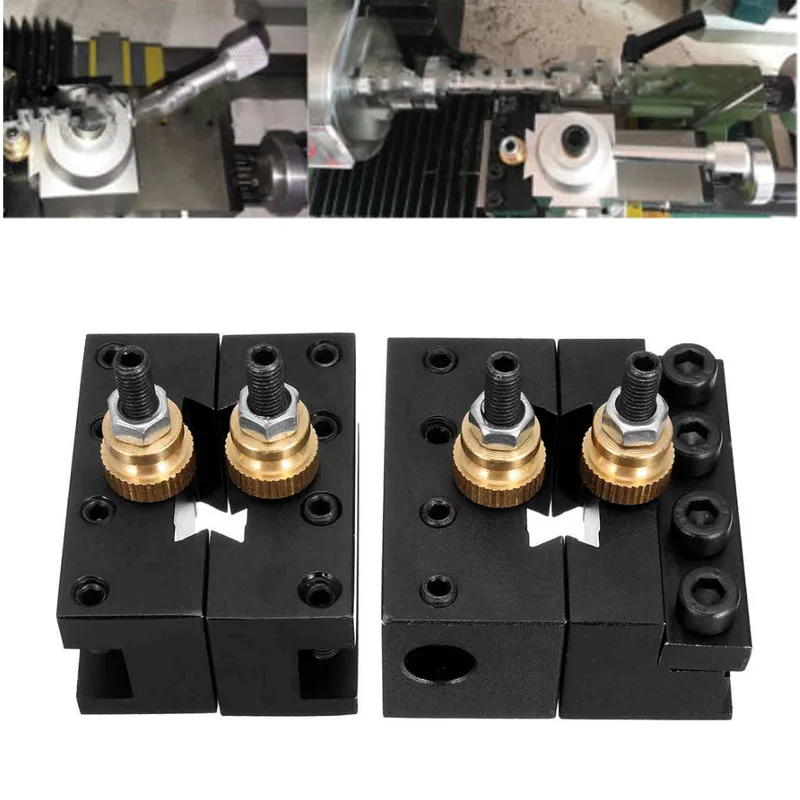 

4Pcs Mini Quick Change Tool Post Holder Mini Lathe Cut Off Blade Toolholders Set Boring/Facing/Turning Holder For Lathes Tools