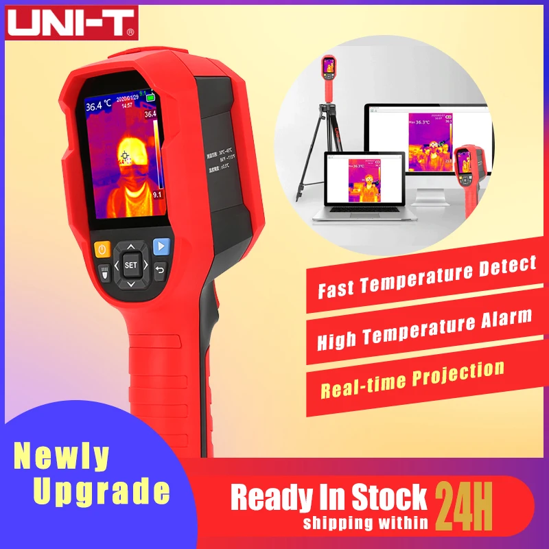 

UNI-T UTi260K Thermal Imager Infrared Thermometer Thermal Imaging Camera 30℃~45℃ Temperature Tester Real-time Image Transmission