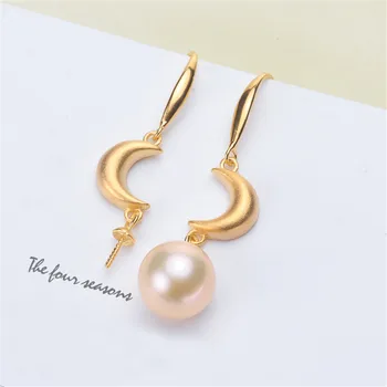 

oysters Pearl Earring Accessories Copper Silver Plating Earring Clasps Hooks Findings With Loop Clasp Base For Diy YYED-114
