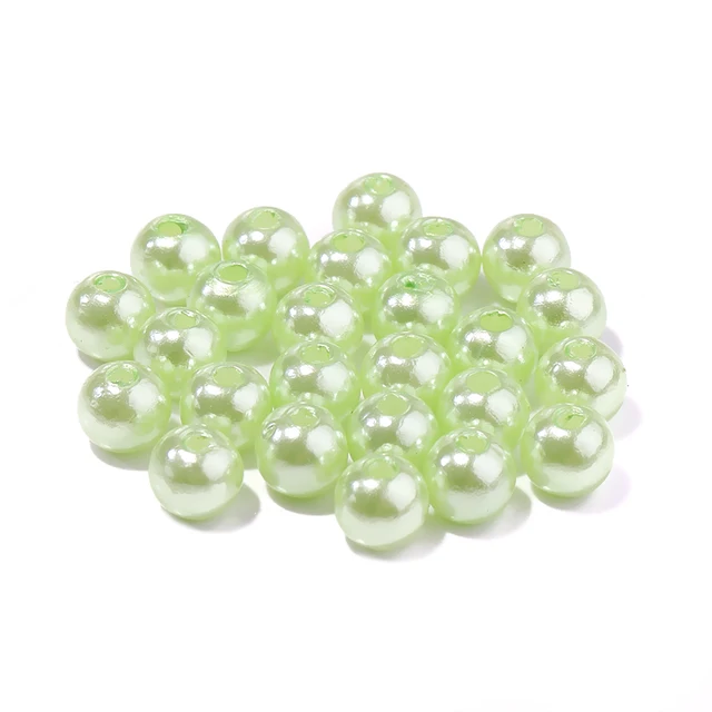 1000pcs 3-10mm Round ABS Imitation Pearl Beads Loose Beads Plastic Acrylic Spacer Bead For Jewelry Making Diy Bracelet Necklace Light green