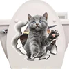 Fashion 3D Cats Toilet Stickers Lovely Animal Wall Decal Lovely Blue Cat Home Decor Art PVC Vinyl Bathroom Decoration Waterproof ► Photo 1/6