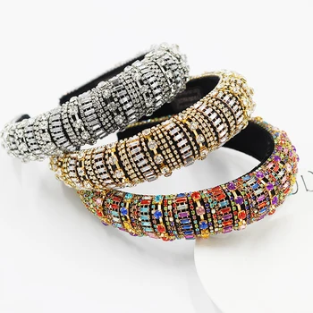 

Luxury color rhinestone headband Baroque rhinestone particle size rhinestone luxury exquisite hair accessories 783