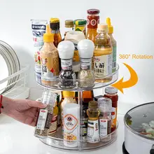 Cubo de almacenamiento giratorio para cocina, práctico estuche de plástico para edulcorantes de té, estante giratorio multifuncional de múltiples capas, 360