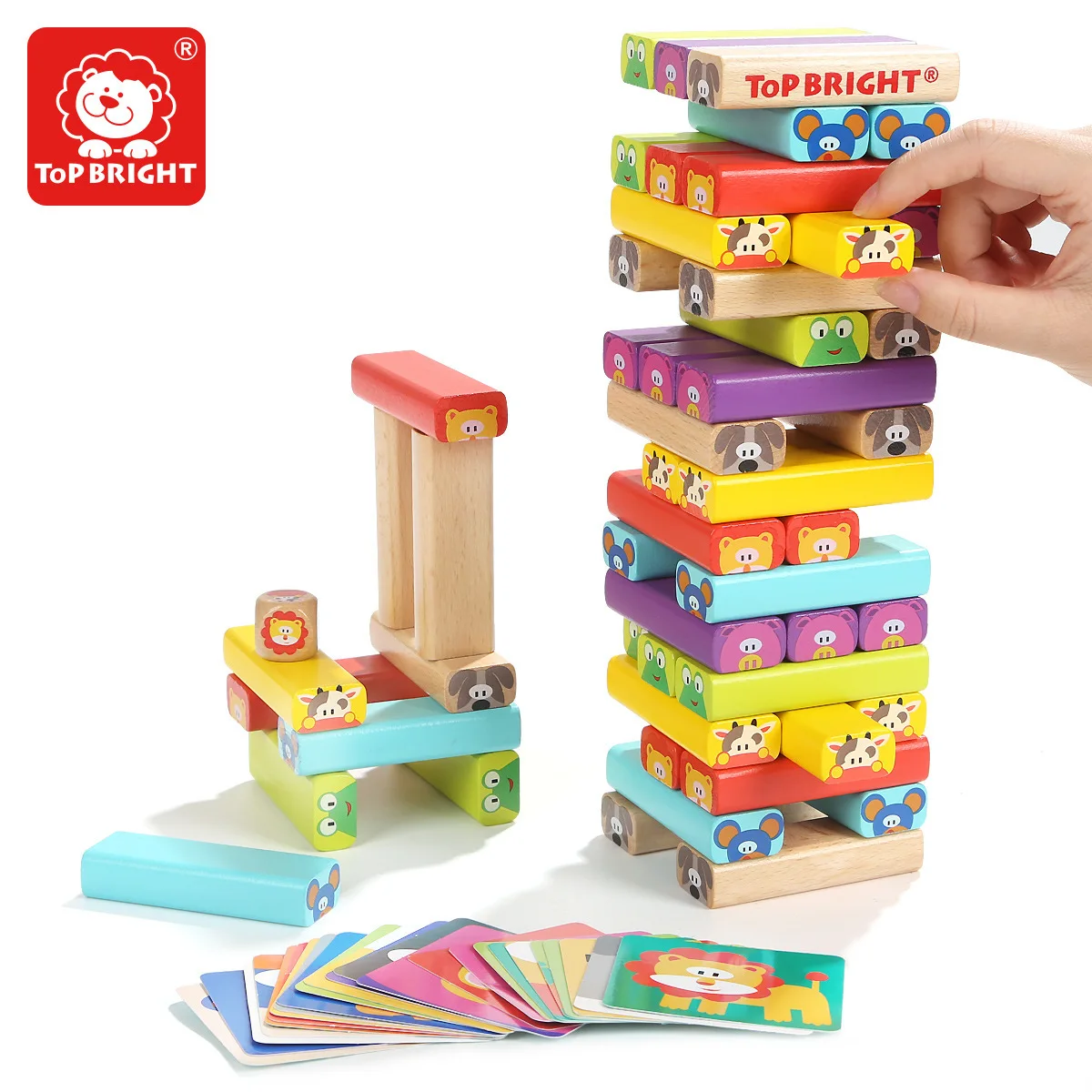 

TOPBRIGHT Jenga Stack-up Push Pumping Building Blocks Tower Children'S Educational Toy 4-6-Year-Old Bricks Pro Building Blocks B