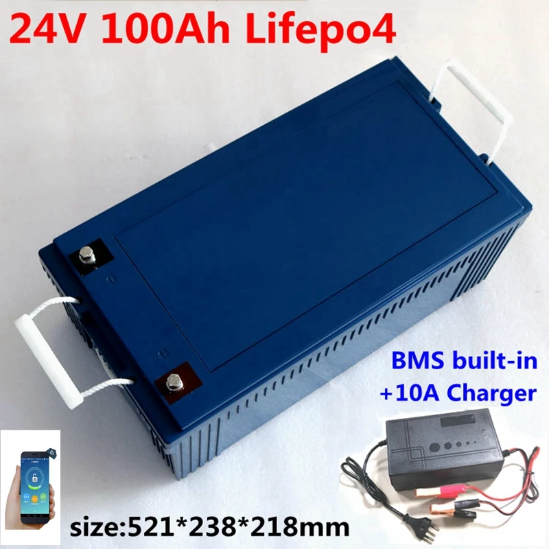 24V 100Ah LiFepo4 литиевая аккумуляторная батарея BMS 8S для мотора троллинга солнечной